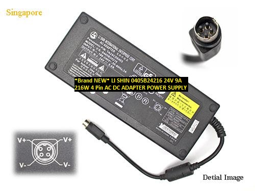 *Brand NEW*LI SHIN 24V 9A 0405B24216 216W 4 Pin AC DC ADAPTER POWER SUPPLY